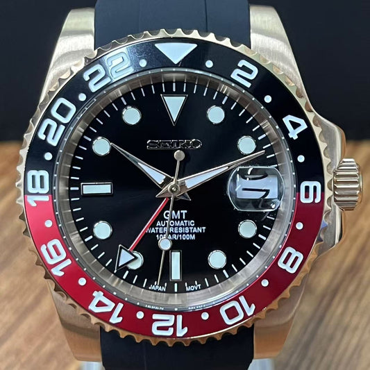 Gmteiko  I  Rose Gold(Black Plastic Strap)