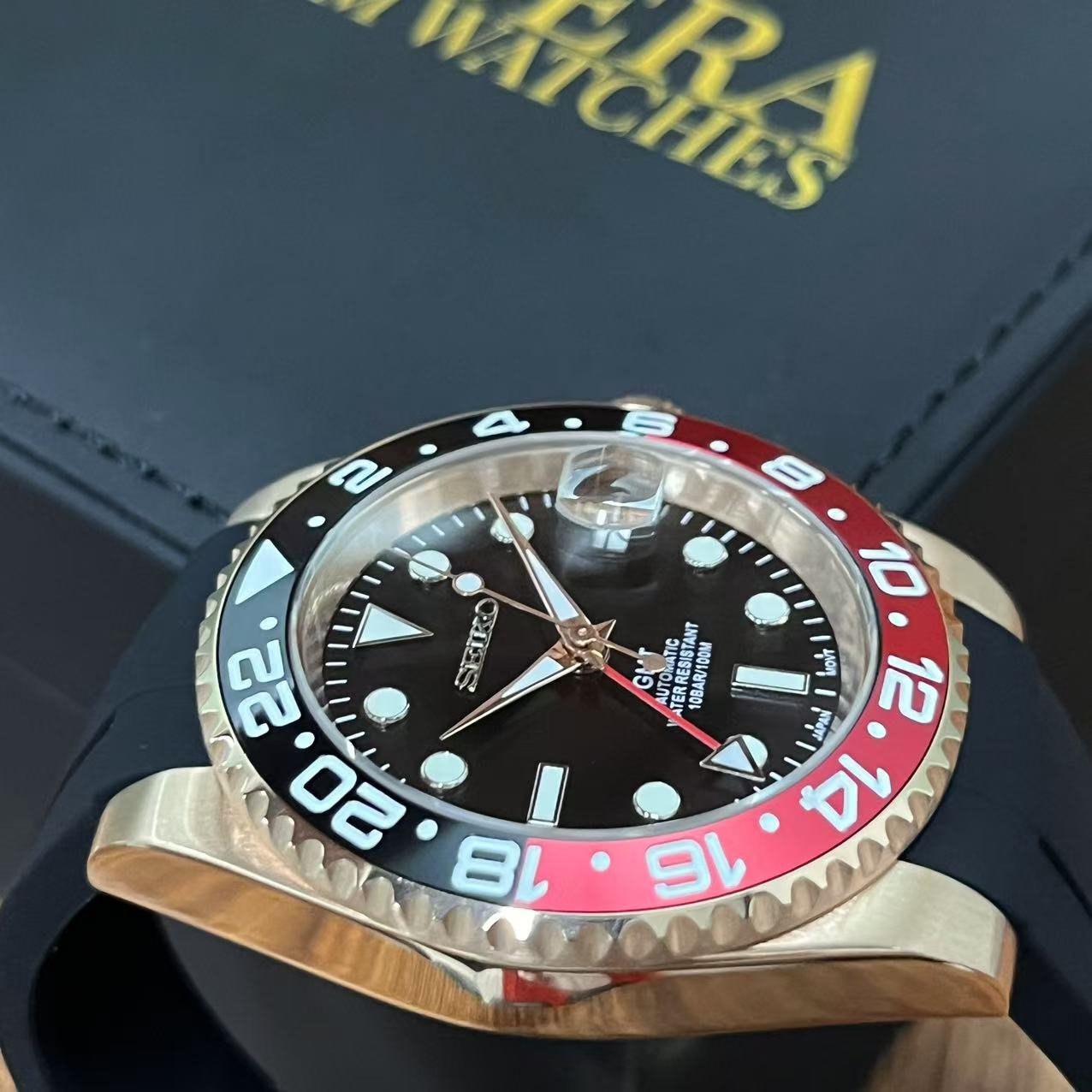 Gmteiko  I  Rose Gold(Black Plastic Strap)