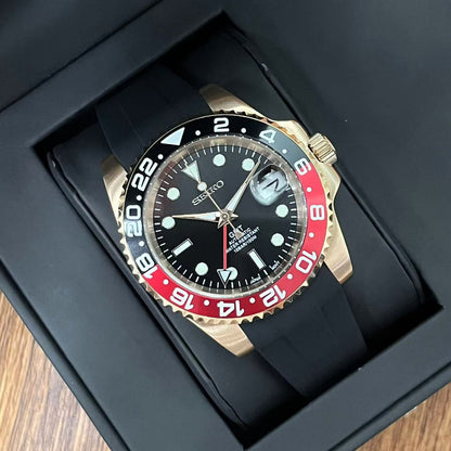Gmteiko  I  Rose Gold(Black Plastic Strap)