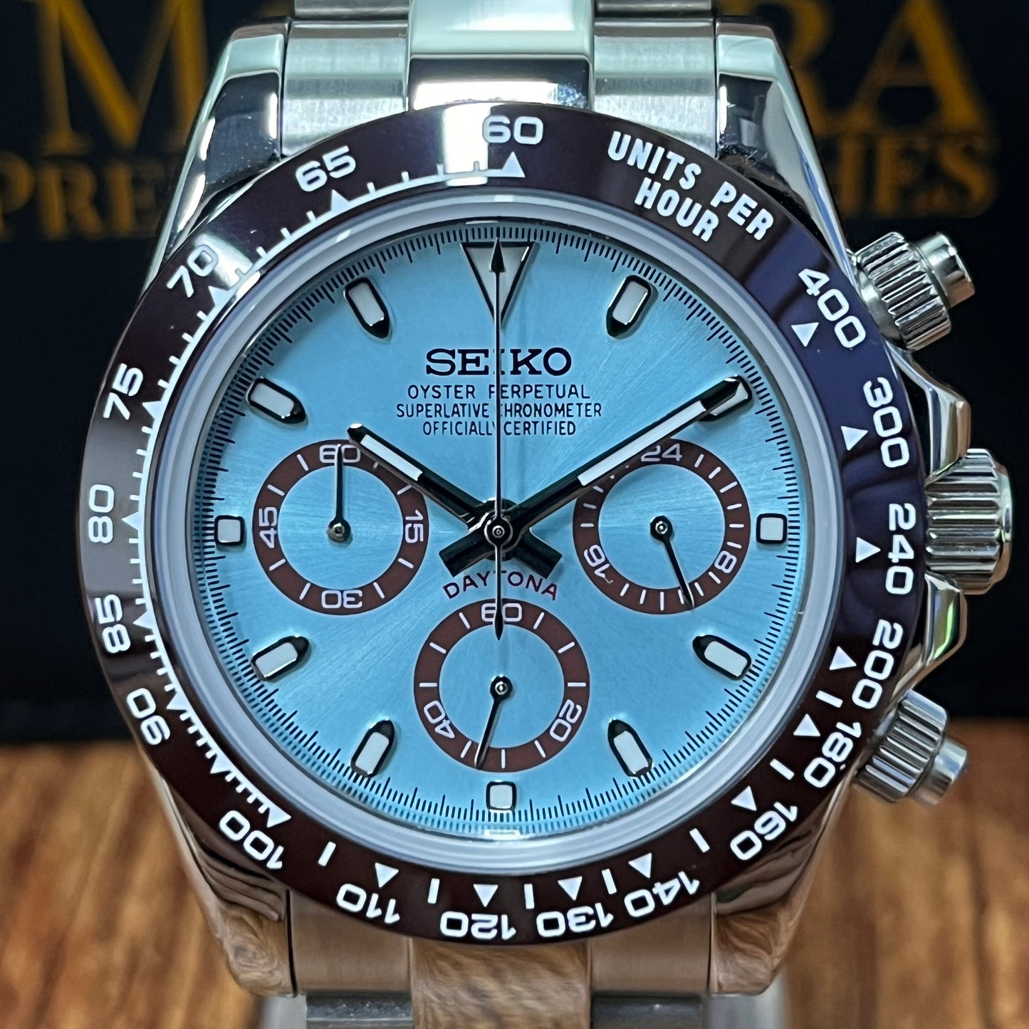 Sietona | Ice  Blue (Brown  Bezel)