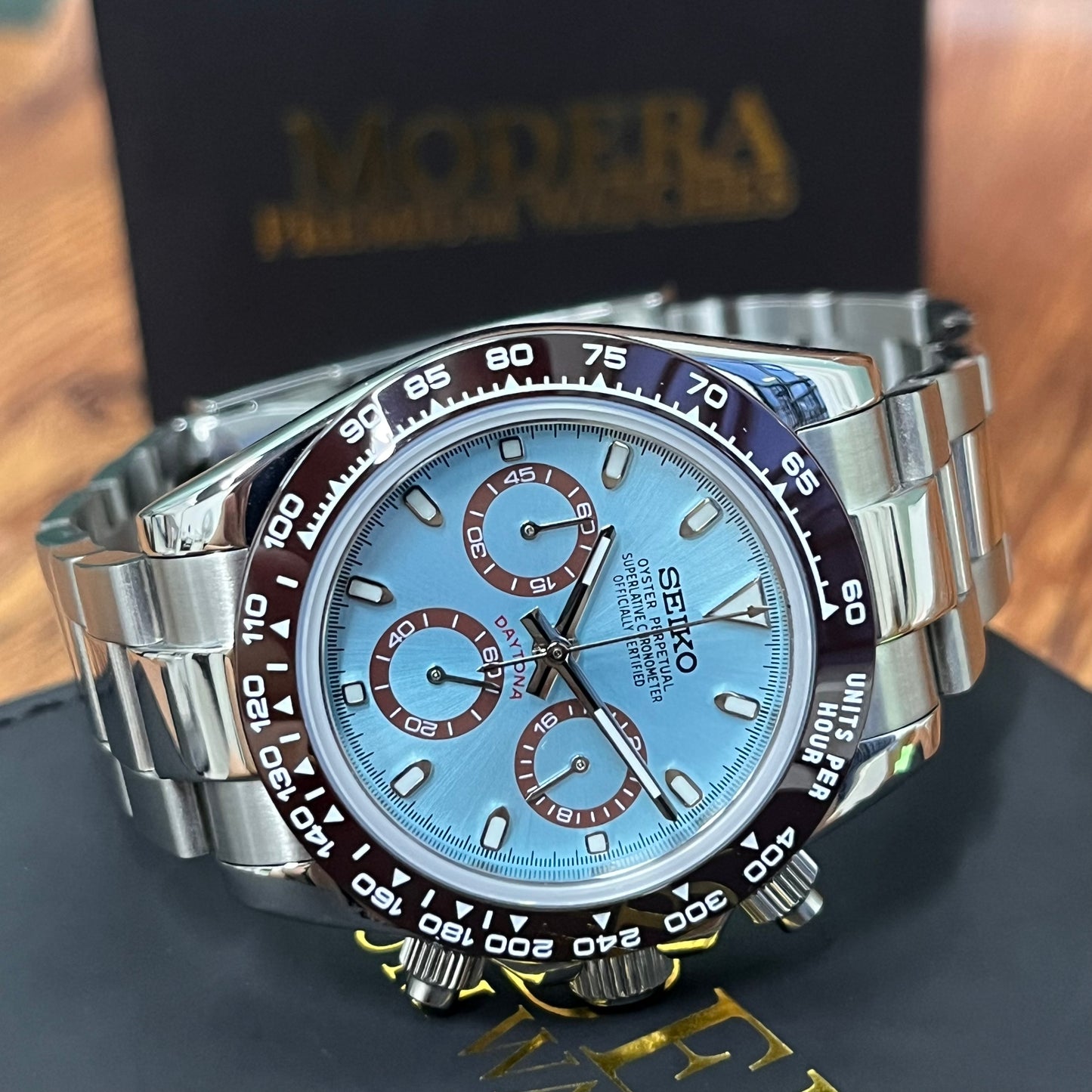 Sietona | Ice  Blue (Brown  Bezel)